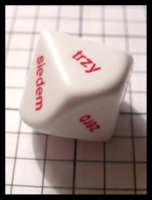 Dice : Dice - 10D - Koplow Polish Word Numbers White and Red Die - Troll and Toad Dec 2010